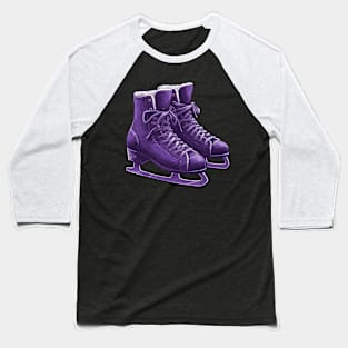 Violet Ice Skating Boots Baseball T-Shirt